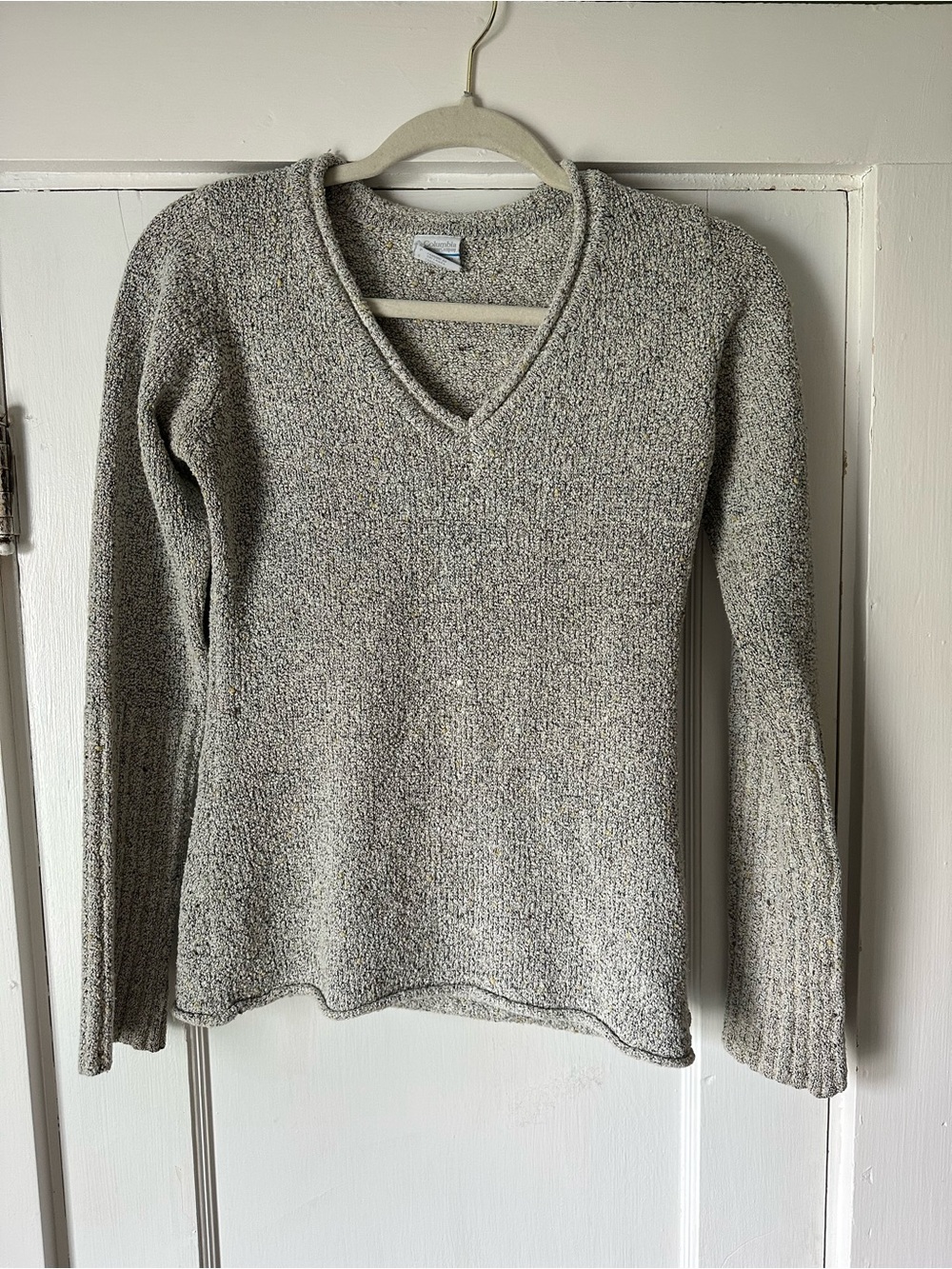 Columbia v-neck oatmeal sweater